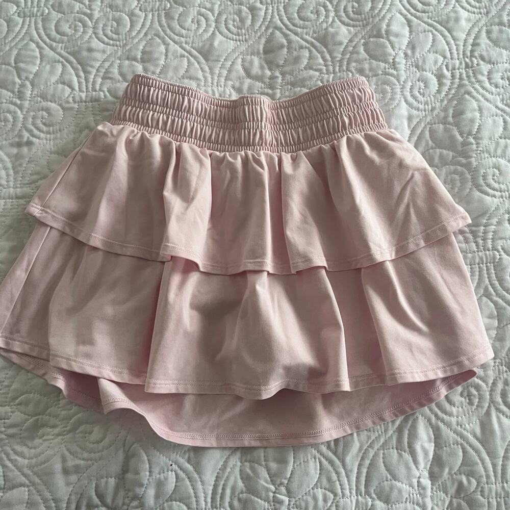 All in Motion girls size small 6/7 pink ruffle skort